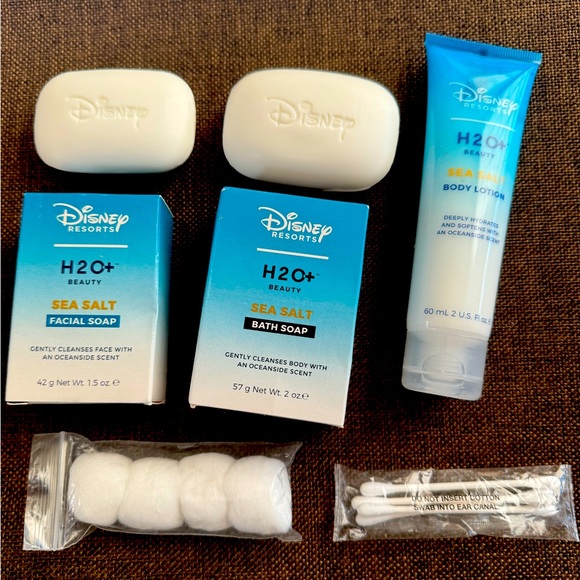 Three Disney H20+ Beauty travel size items, cotton balls & pointed q-tips~UNUSED - Picture 1 of 5